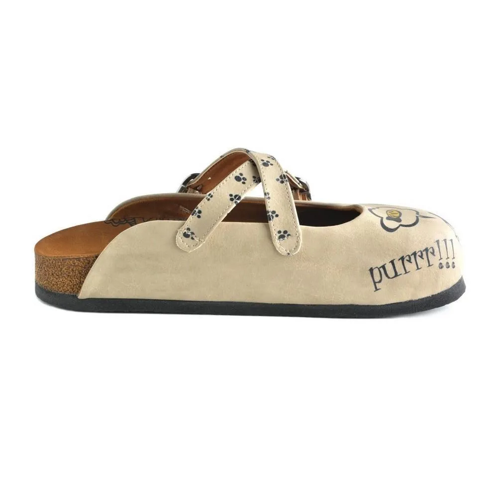 Off-White & Navy Cat Clogs CAL146