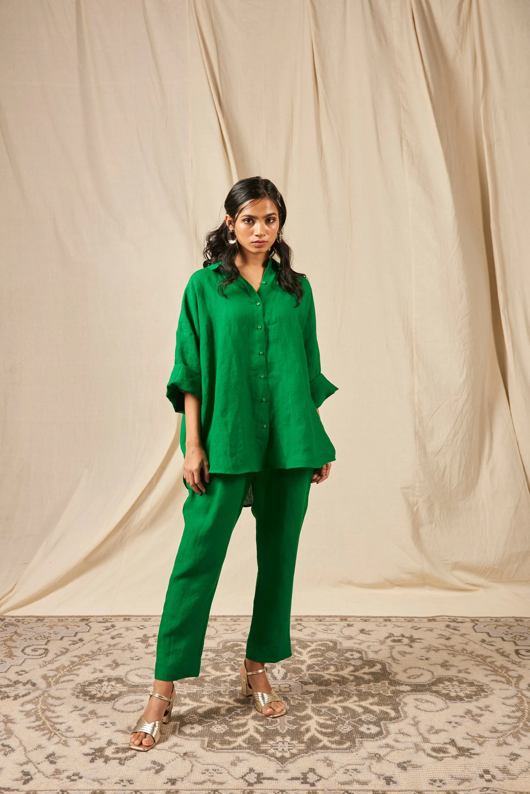 Panna Linen Pleated Pants