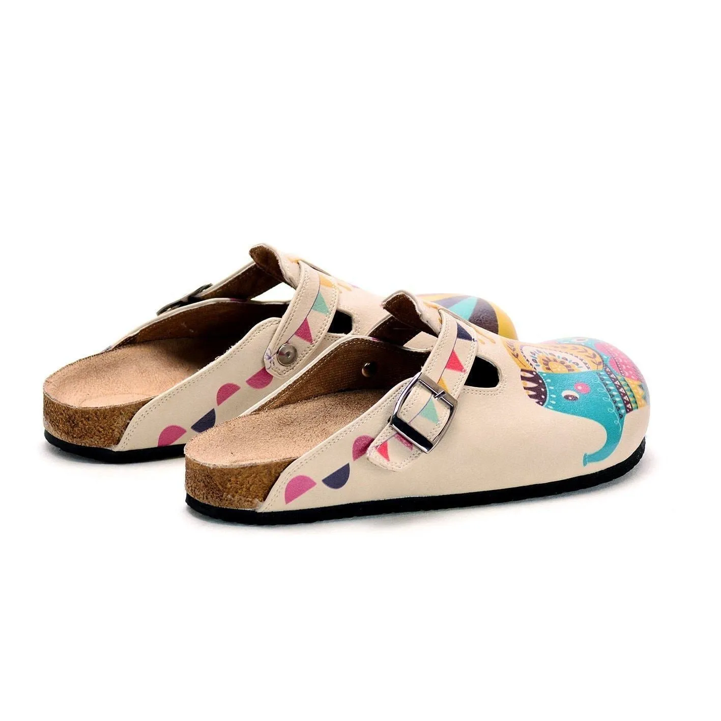 Peach Colorful Elephant Clogs CAL301