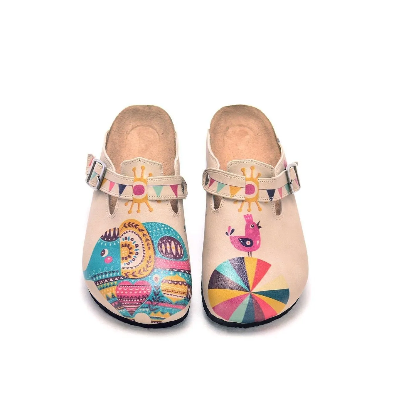Peach Colorful Elephant Clogs CAL301