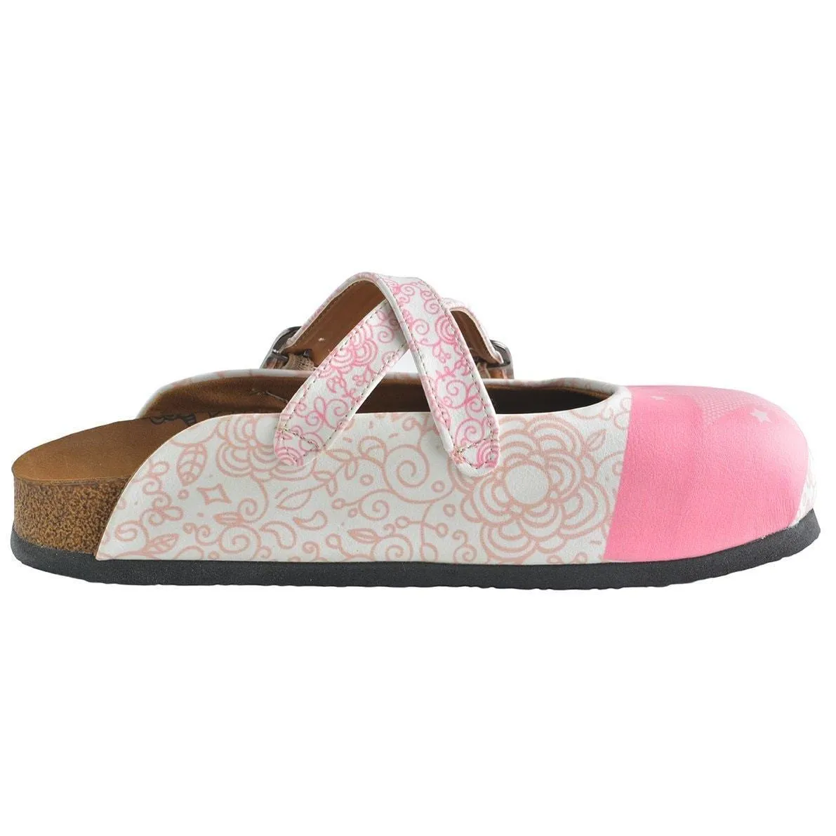 Pink & White Star Clogs WCAL154