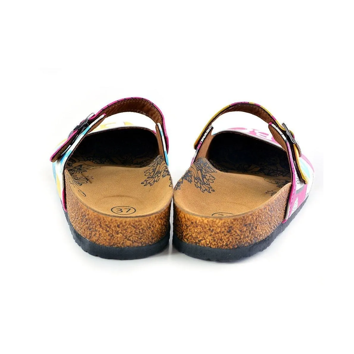 Pink & Yellow Be Happy Clogs CAL809