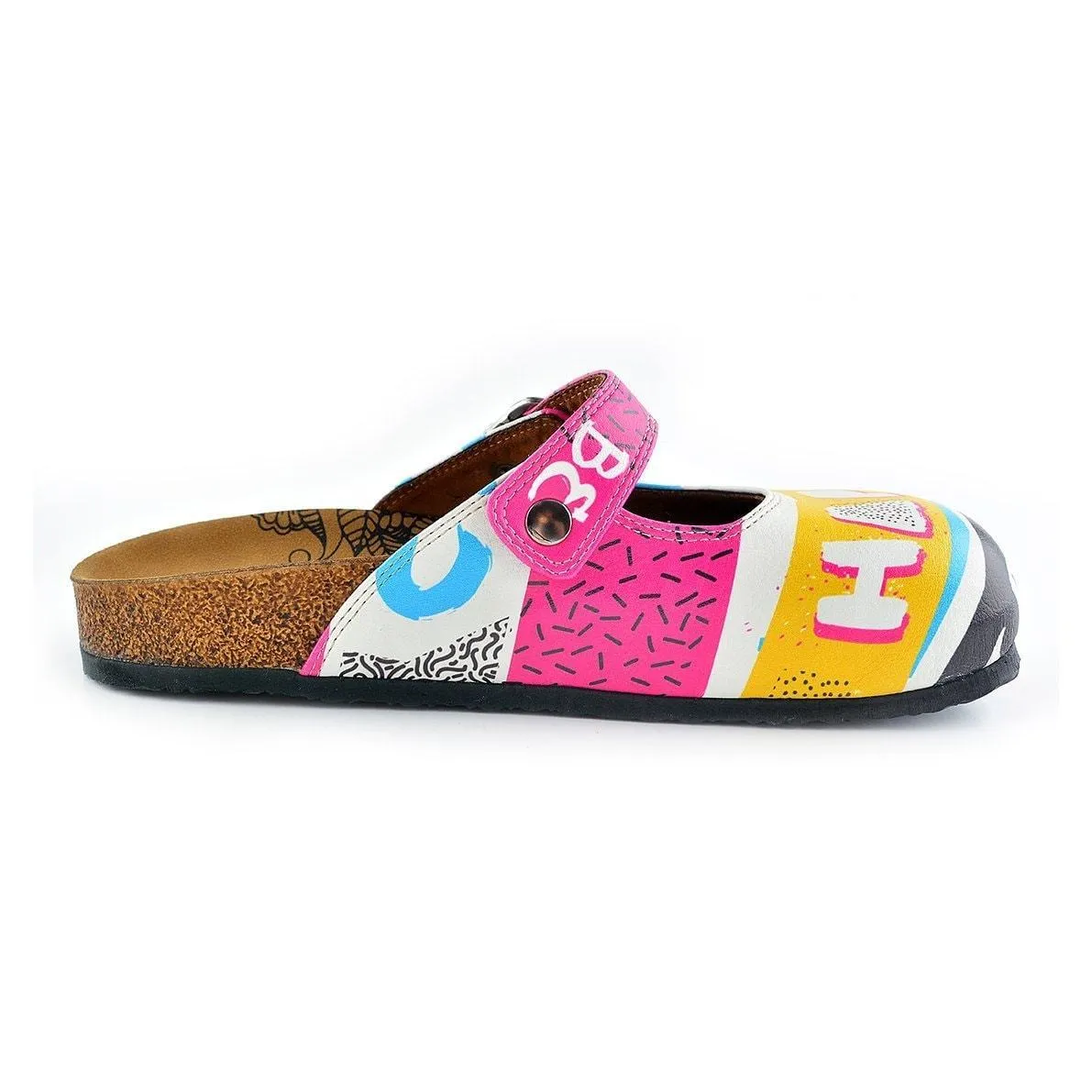Pink & Yellow Be Happy Clogs CAL809