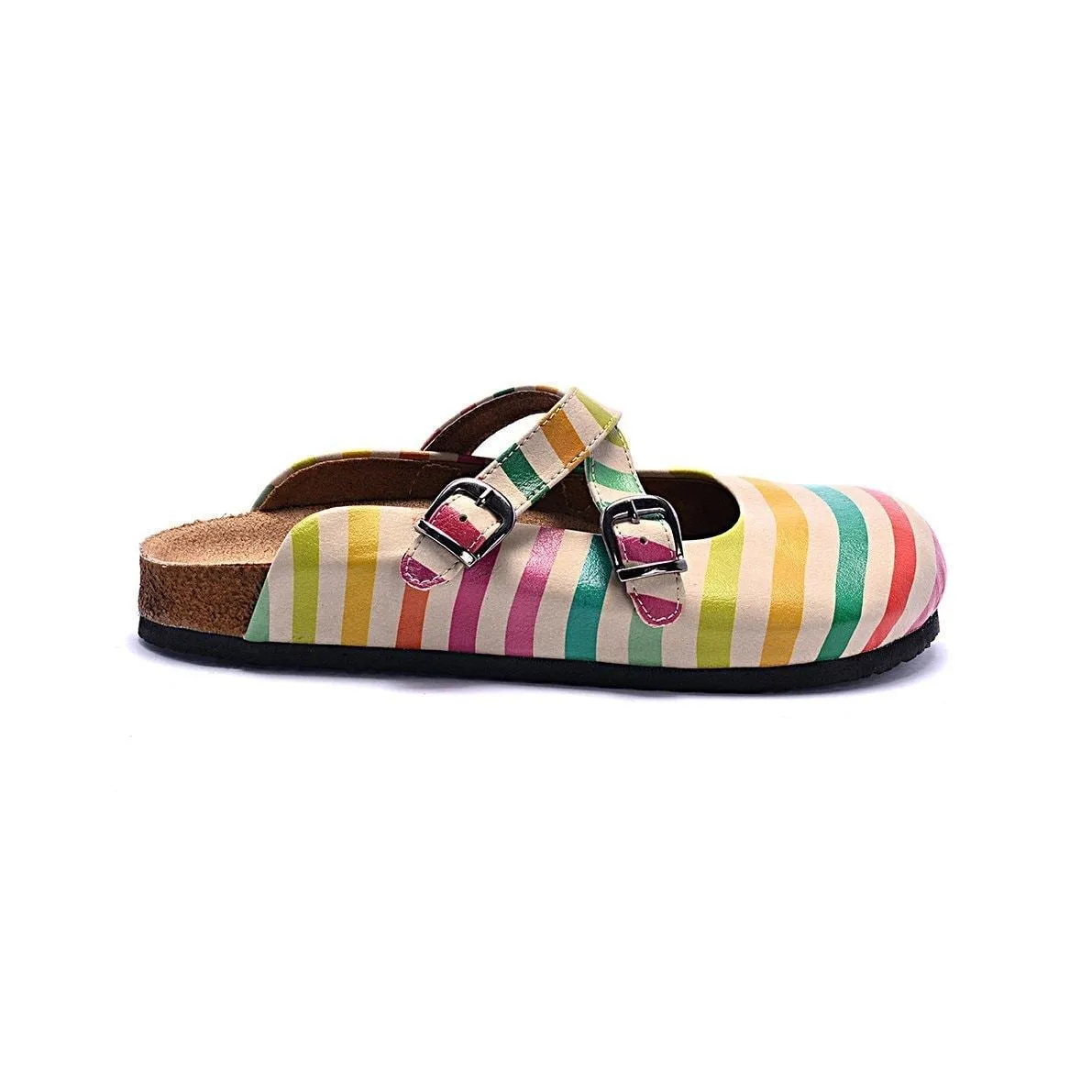 Pink & Yellow Stripe Clogs CAL102