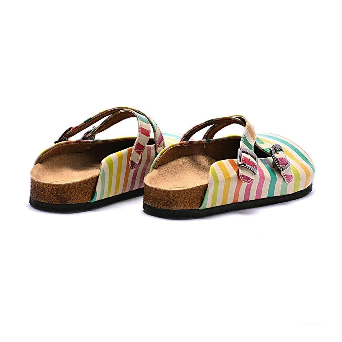 Pink & Yellow Stripe Clogs CAL102