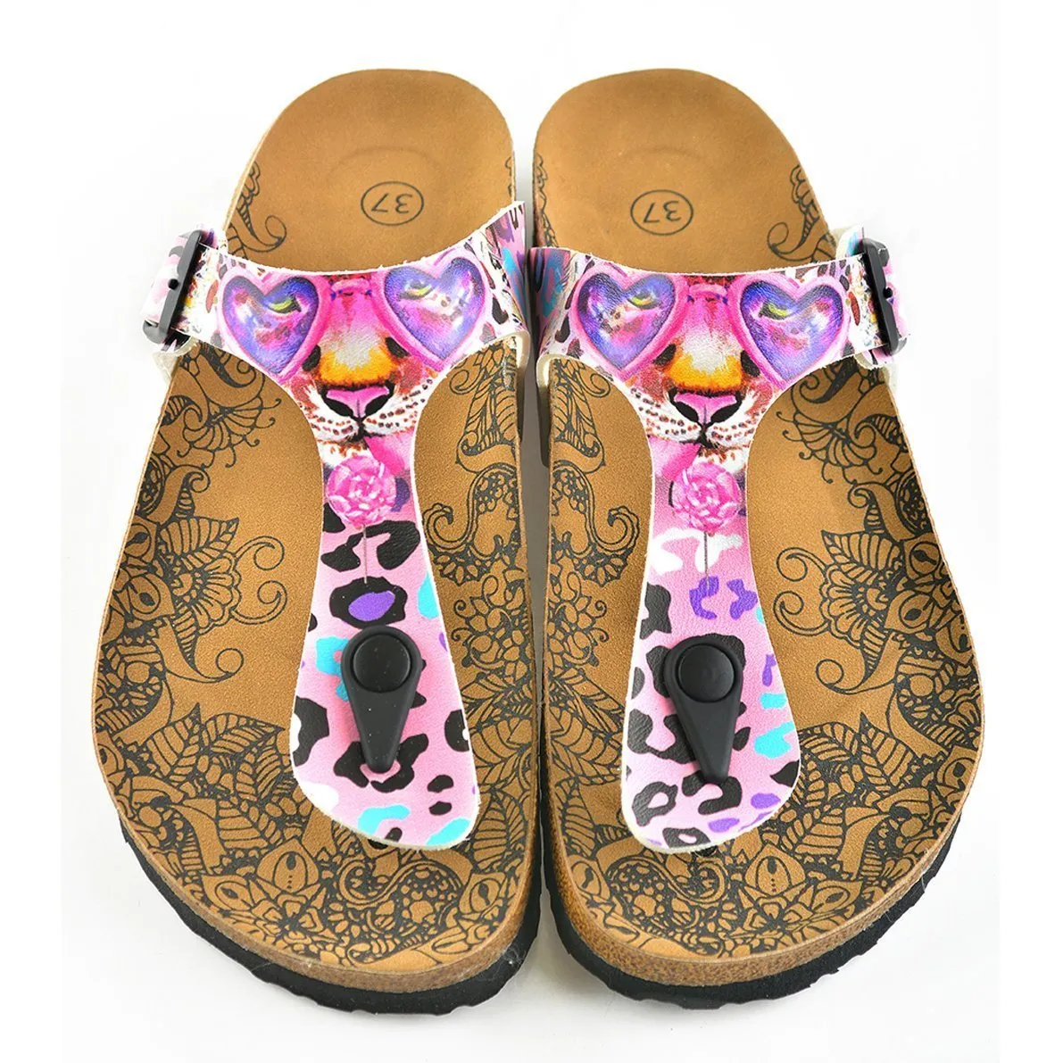 Pink Leopard T-Strap Sandal CAL513