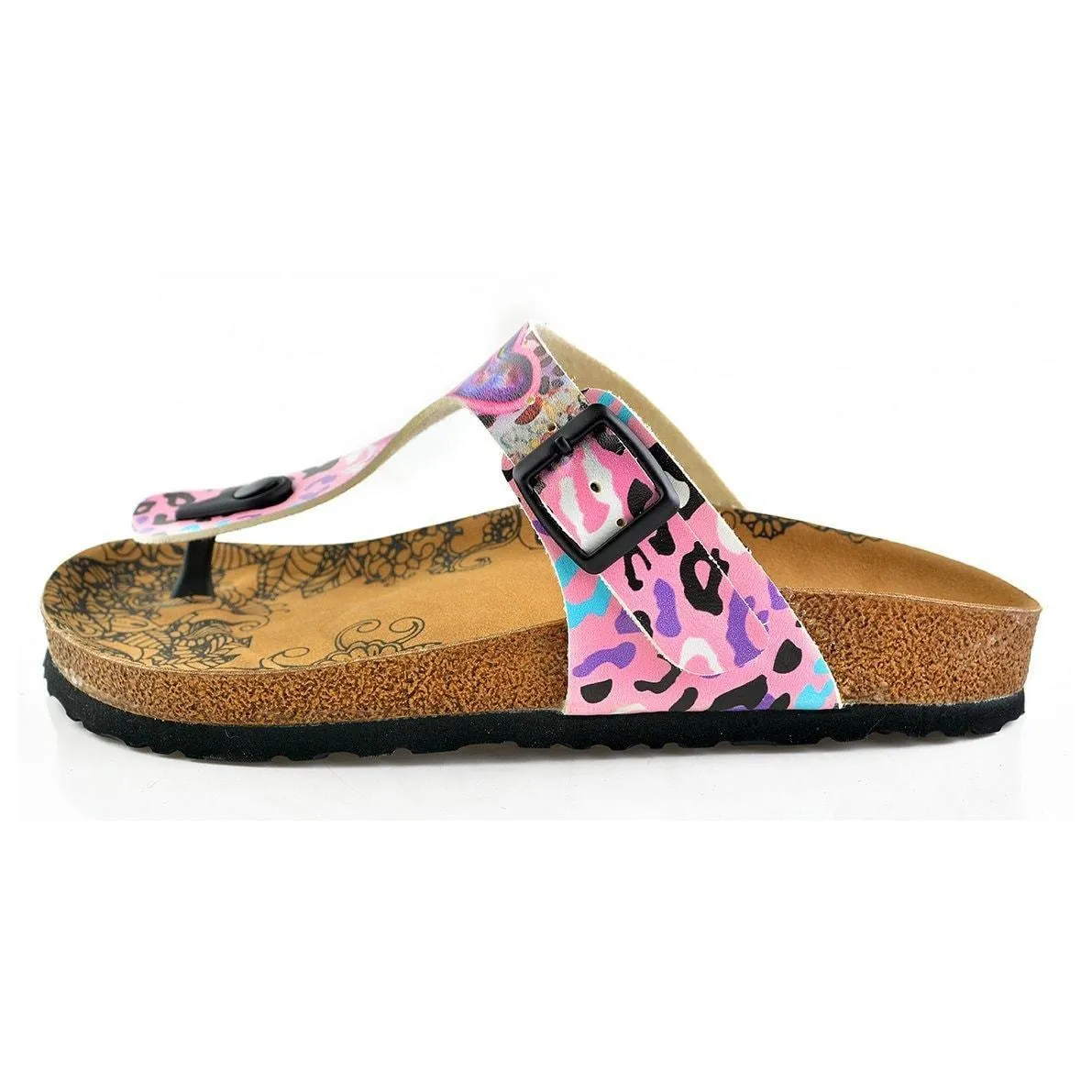 Pink Leopard T-Strap Sandal CAL513