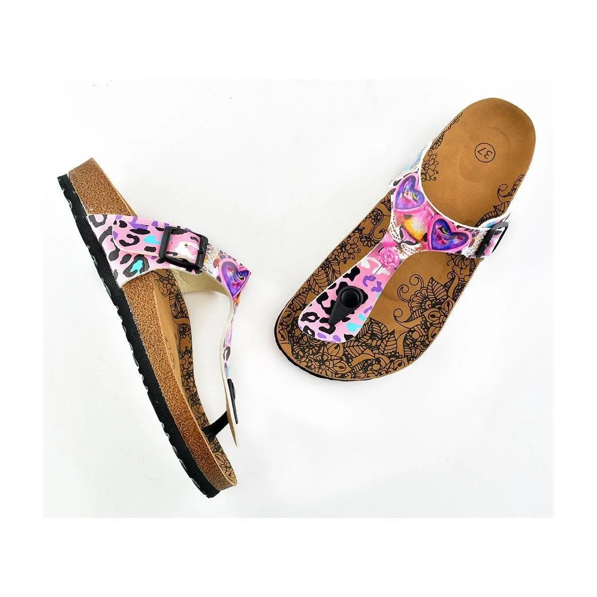 Pink Leopard T-Strap Sandal CAL513