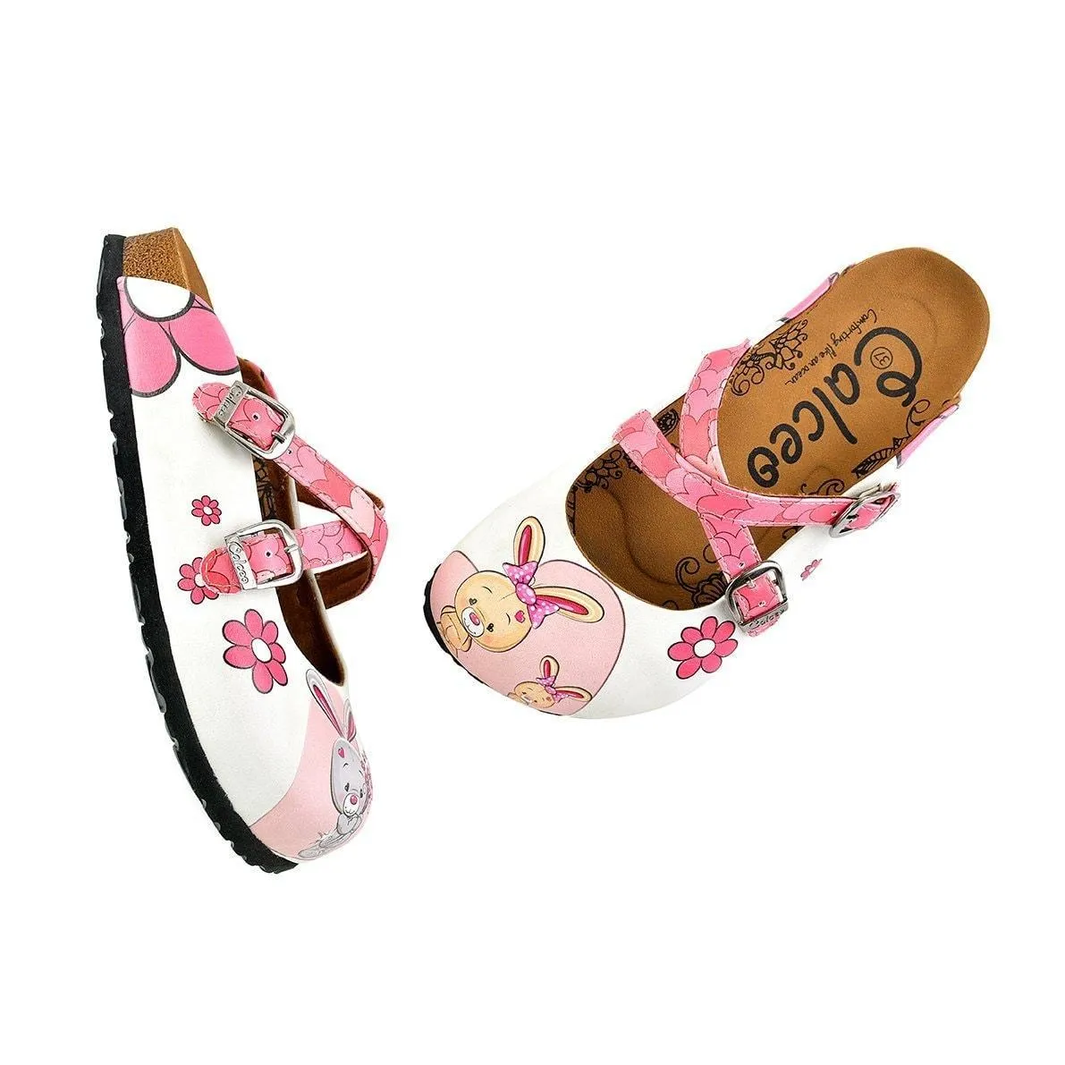 Pink Love Bunnies Clogs WCAL137