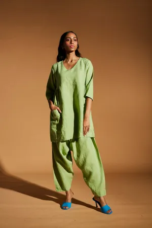 Pista Linen Women's Kurta Set