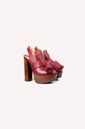 Pompon Platform Heels