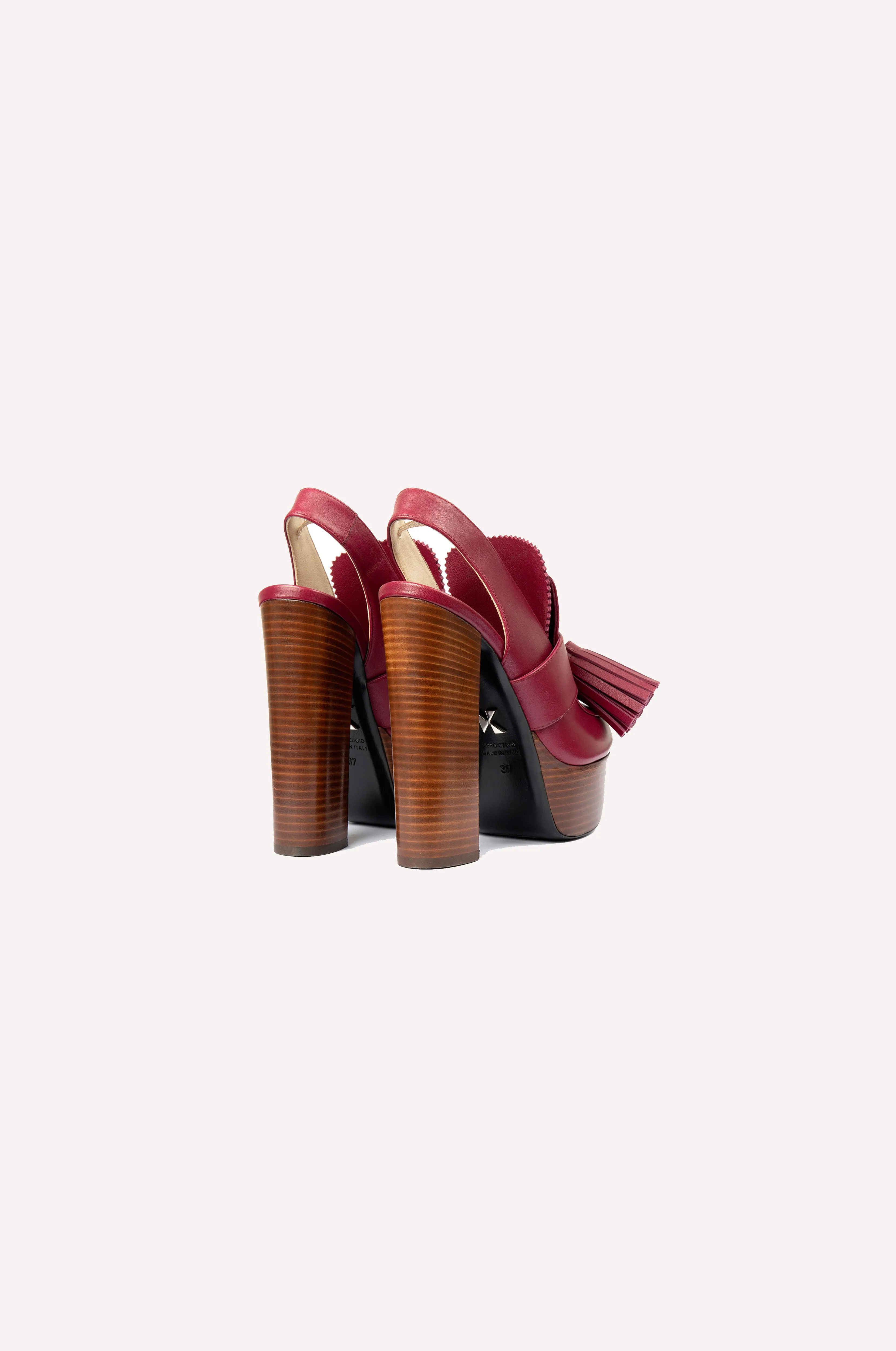 Pompon Platform Heels