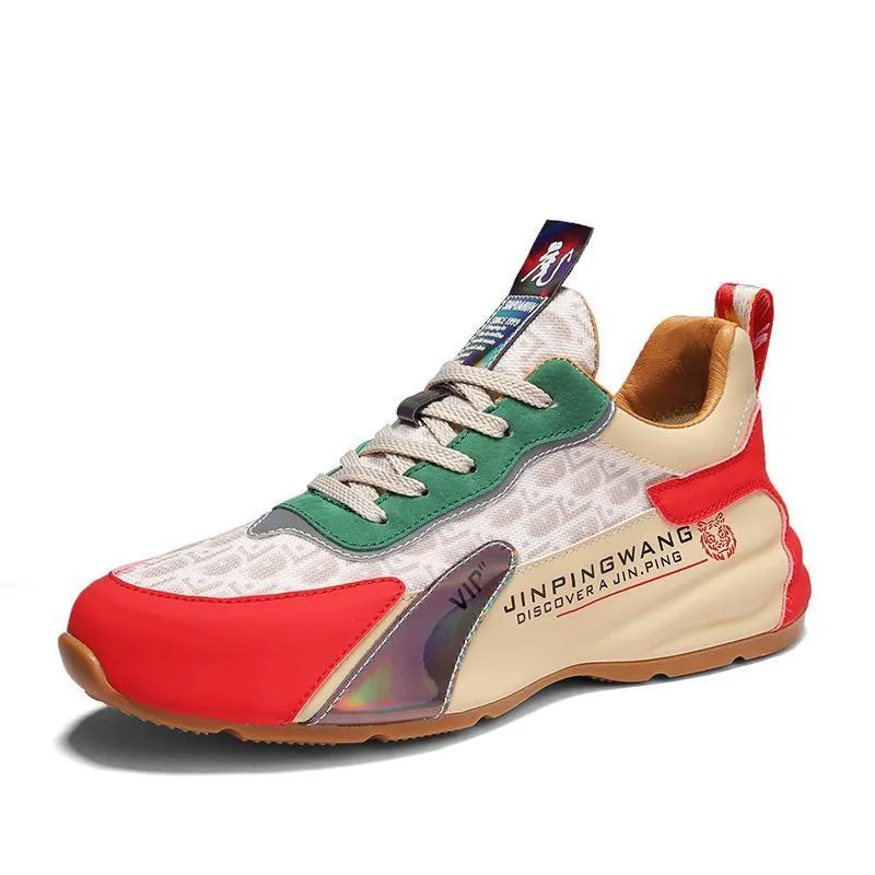 Printed fabric surface breathable tide embroidered tiger head shoes