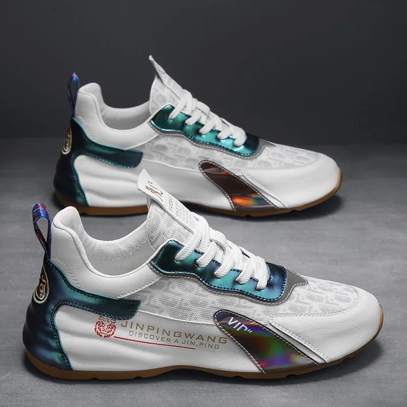 Printed fabric surface breathable tide embroidered tiger head shoes