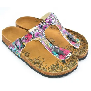 Purple & Pink Music T-Strap Sandal CAL516