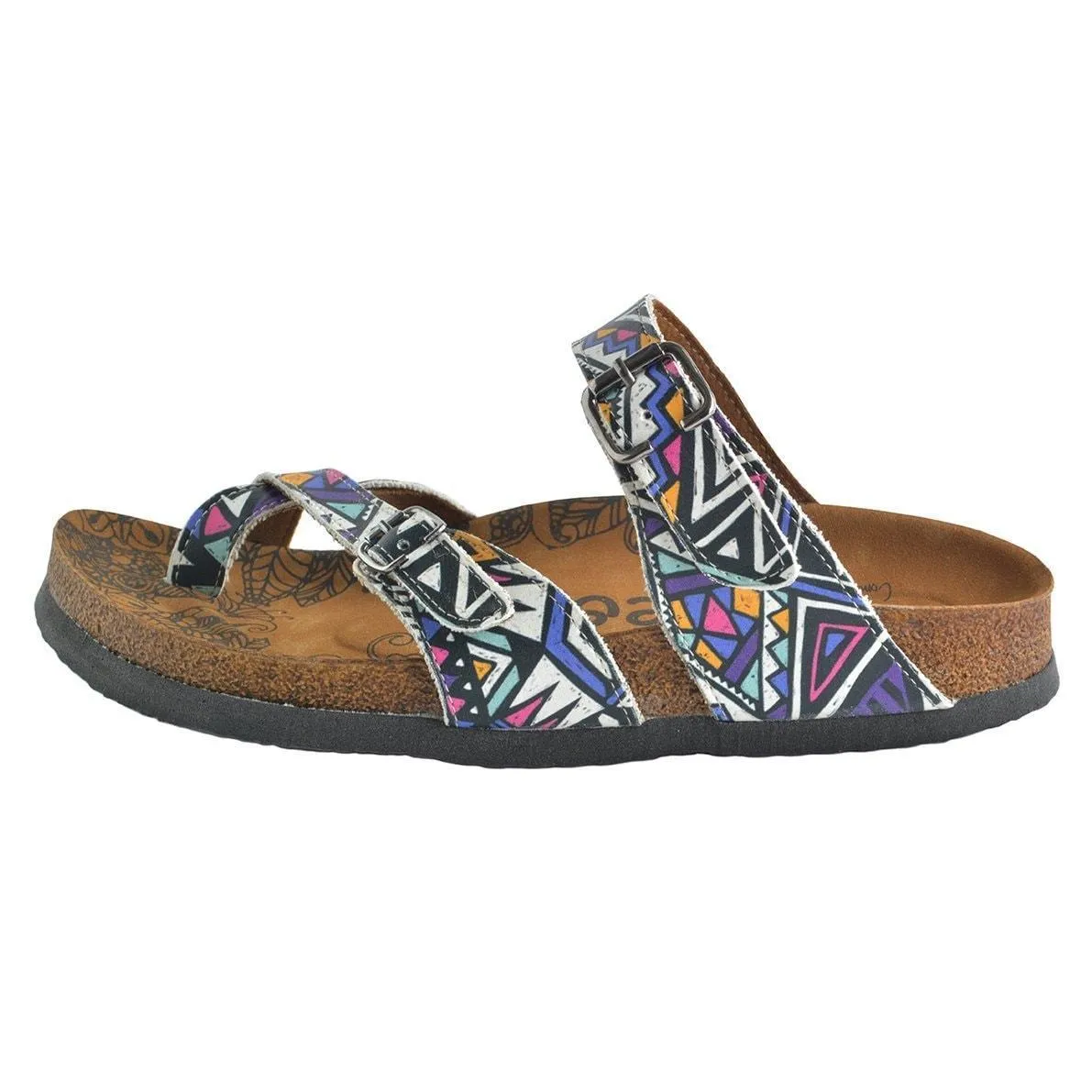 Purple & White Geometric Sandal CAL1006