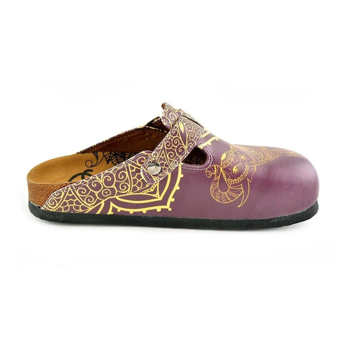 Purple & Yellow Elephant Clogs WCAL345