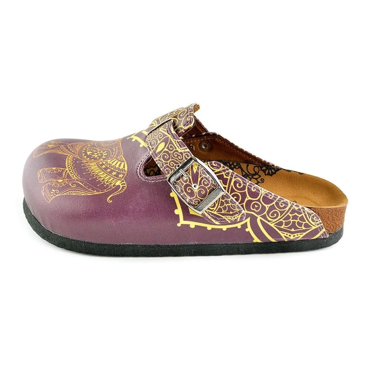 Purple & Yellow Elephant Clogs WCAL345