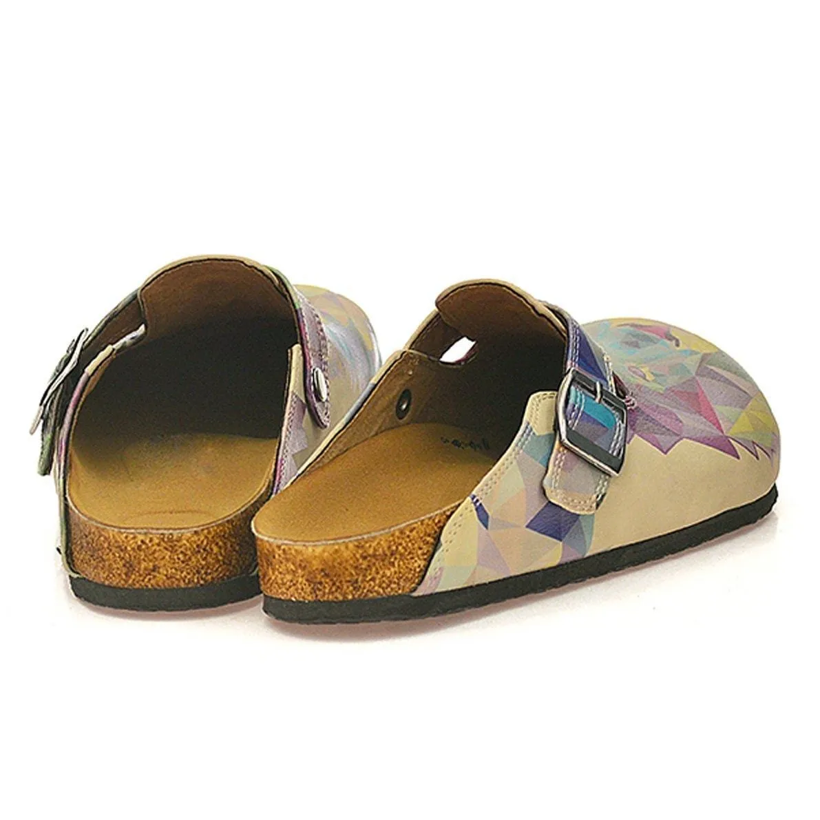 Purple Geo Lion & Wolf Clogs CAL335