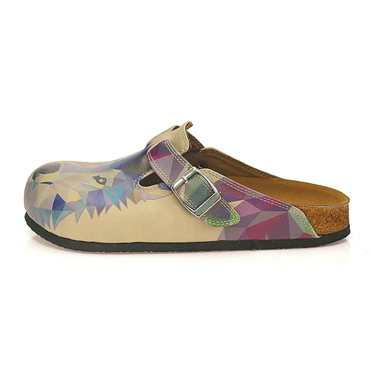 Purple Geo Lion & Wolf Clogs CAL335