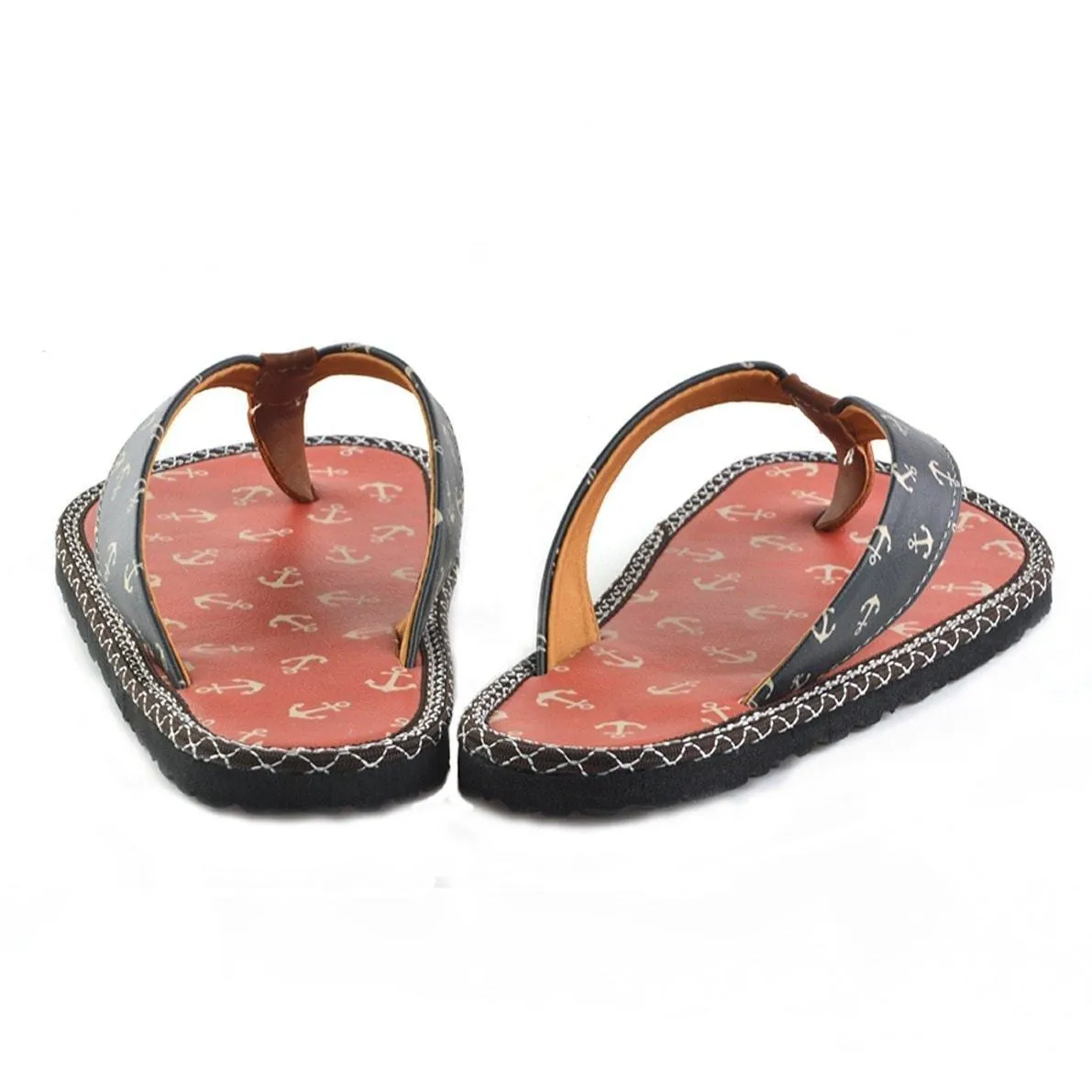 Red & Navy Anchor Flip-Flop CAL412