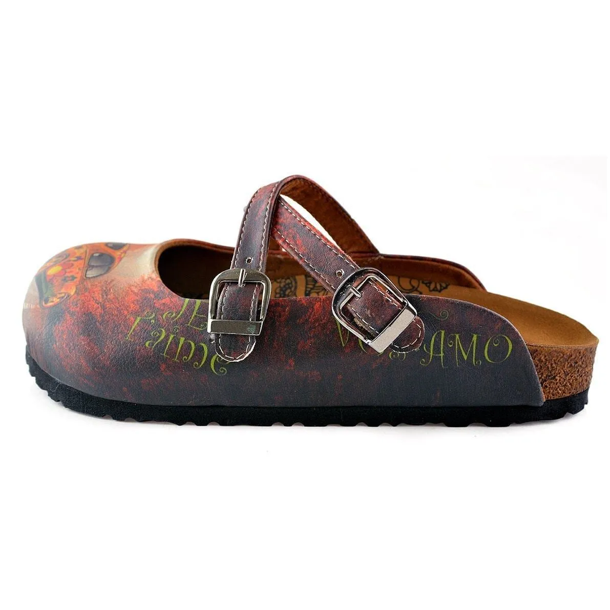 Red & Orange Floral Car Clogs CAL121