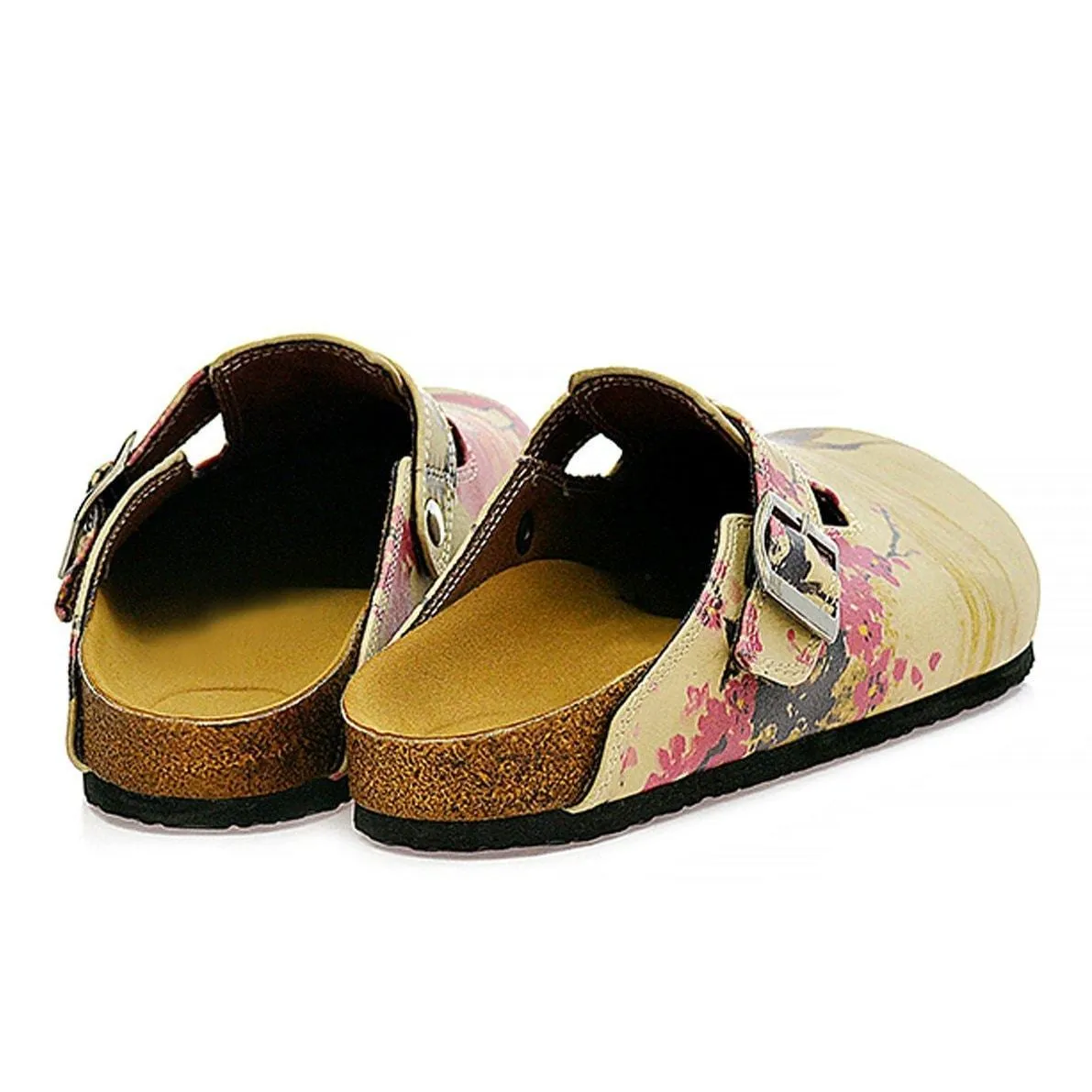 Red & Tan Chinese Clogs CAL320