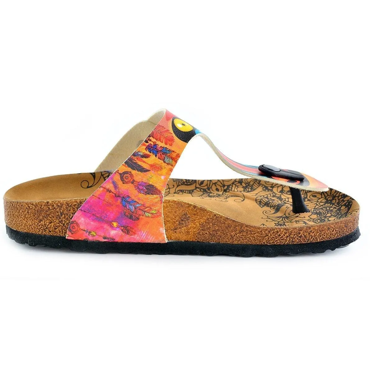 Red & Yellow T-Strap Sandal CAL519