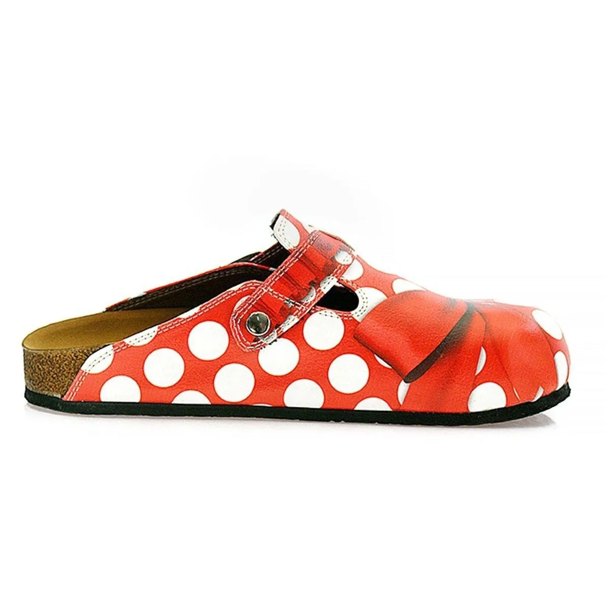 Red Polka Dot Bow Clogs WCAL328