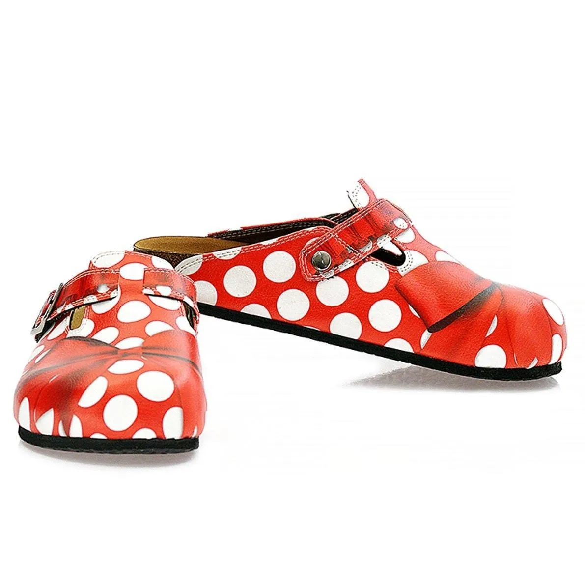 Red Polka Dot Bow Clogs WCAL328