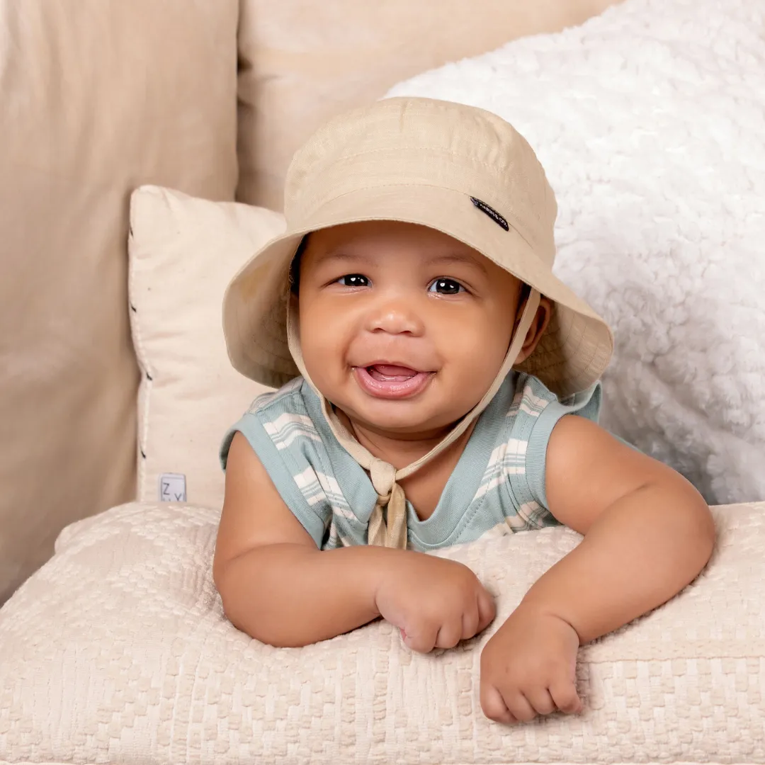 Satin Lined Bucket Hat-Tan