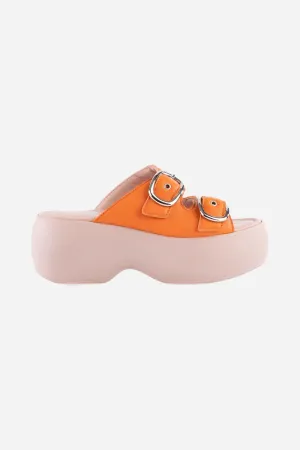 Seychelles Wisteria Platform Sandals in Orange/Pink Leather