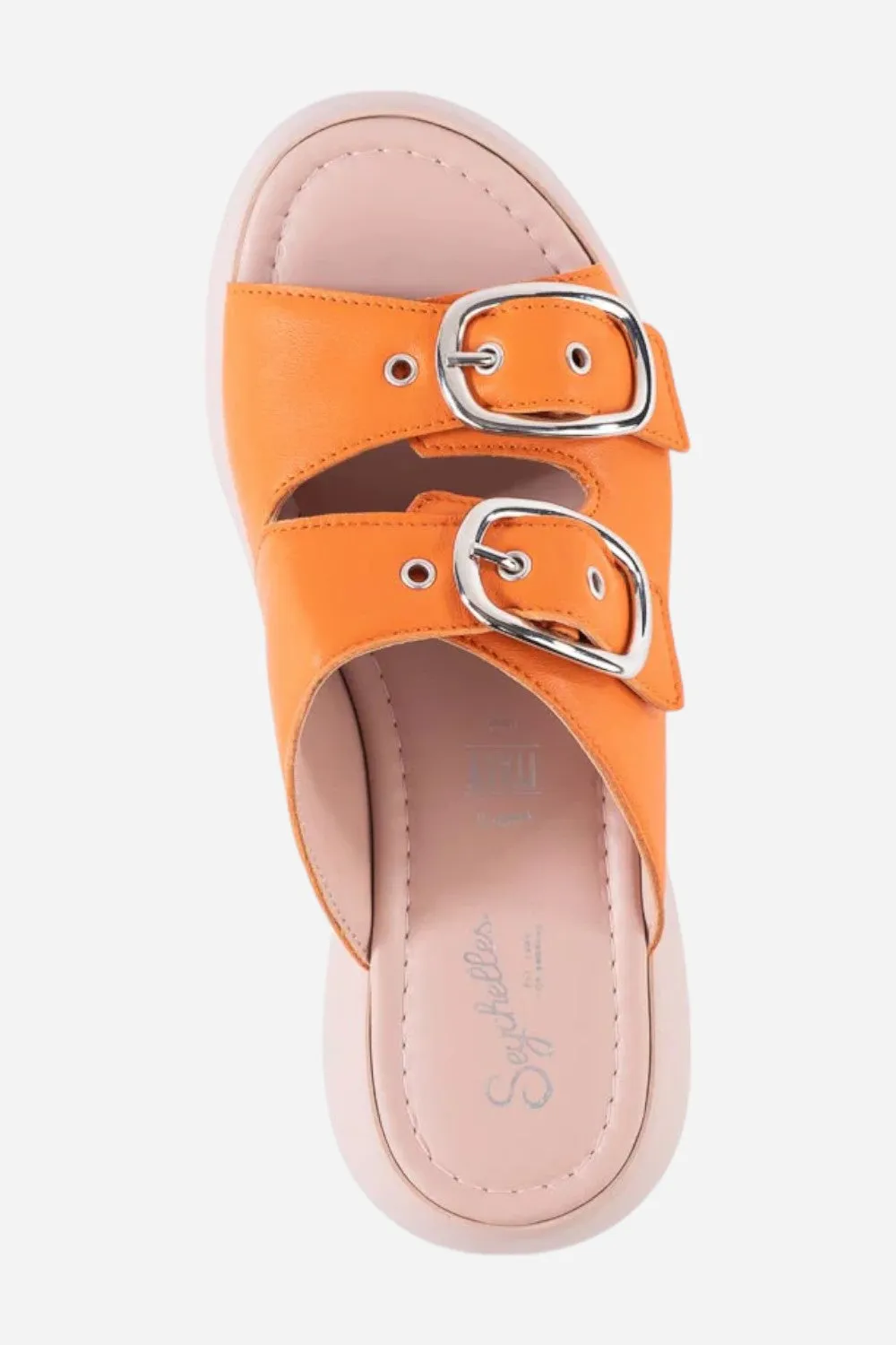 Seychelles Wisteria Platform Sandals in Orange/Pink Leather