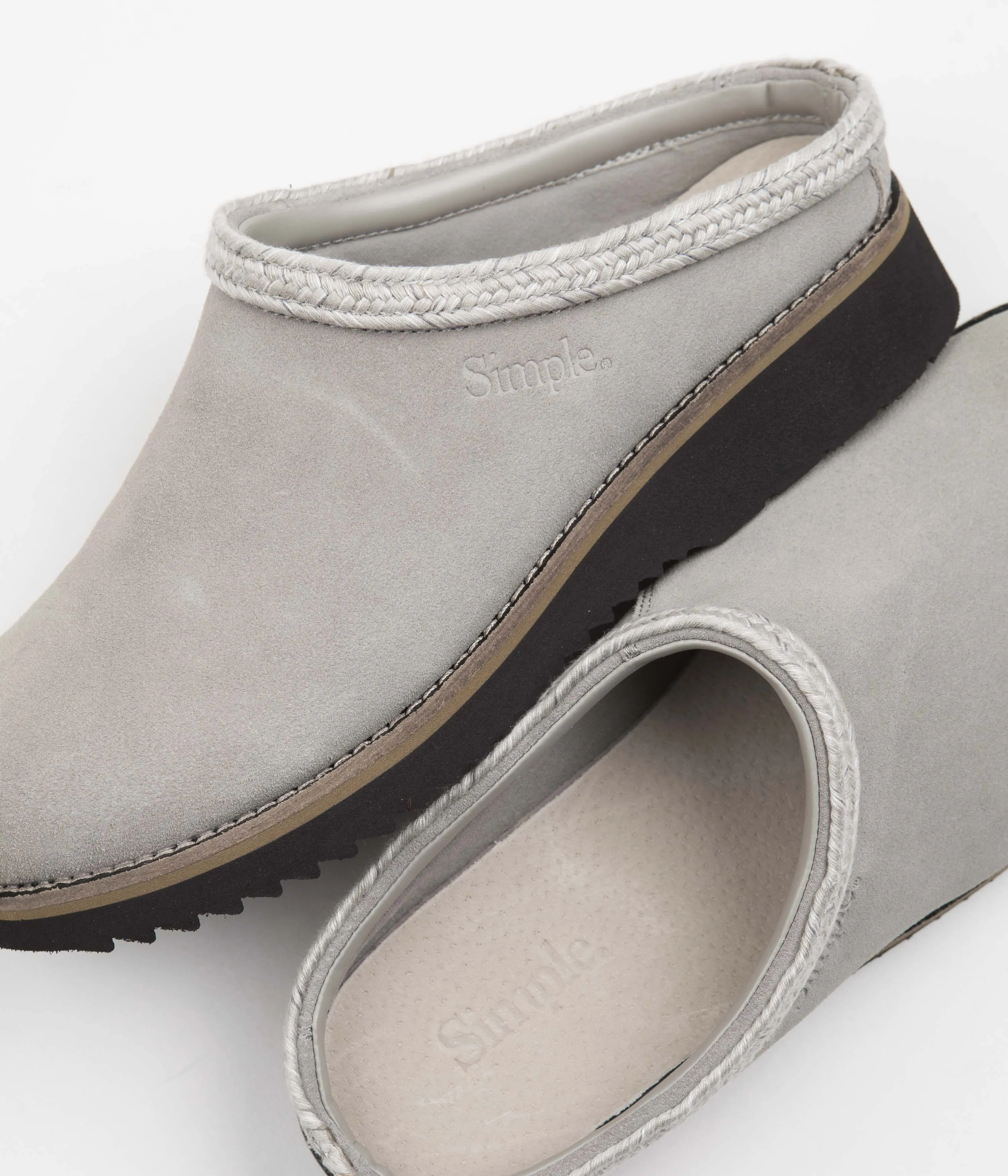 Simple Original Suede Clogs - Stone