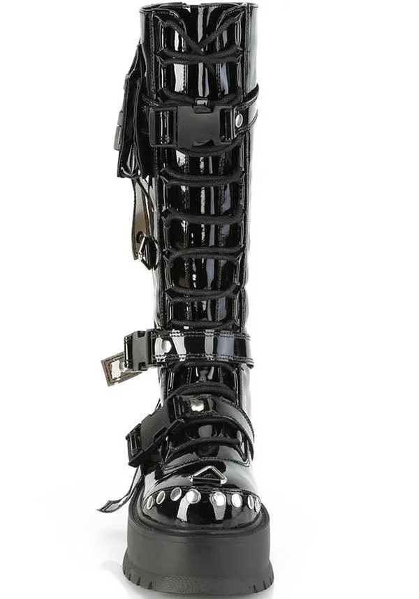 SLACKER-260 [Black Patent] | PLATFORM BOOTS [PREORDER]