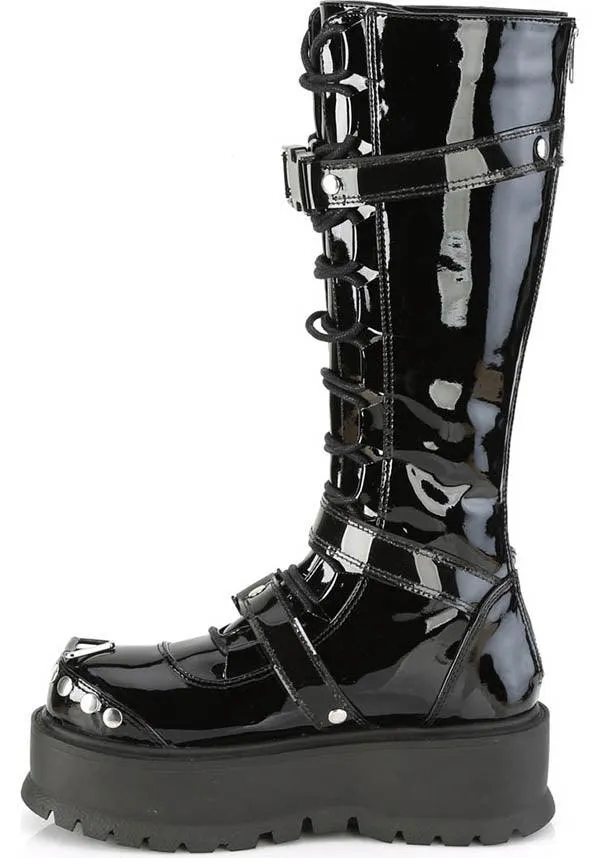 SLACKER-260 [Black Patent] | PLATFORM BOOTS [PREORDER]