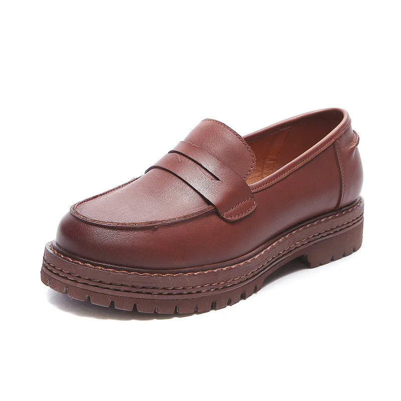 Spring Leather British Style Women's Loafers