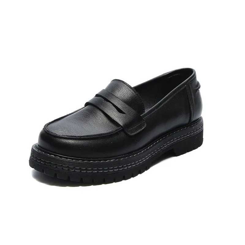 Spring Leather British Style Women's Loafers