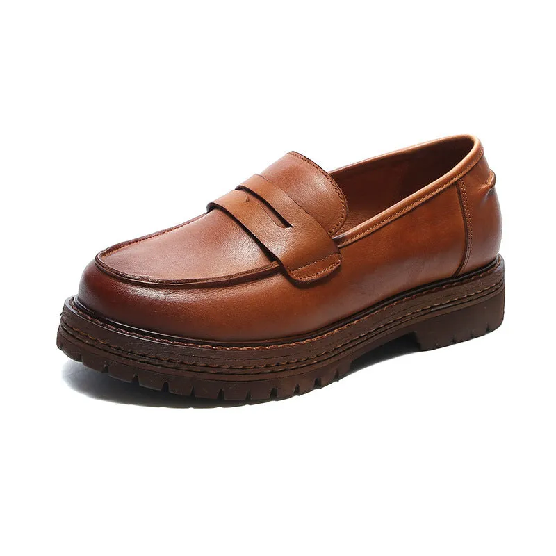 Spring Leather British Style Women's Loafers