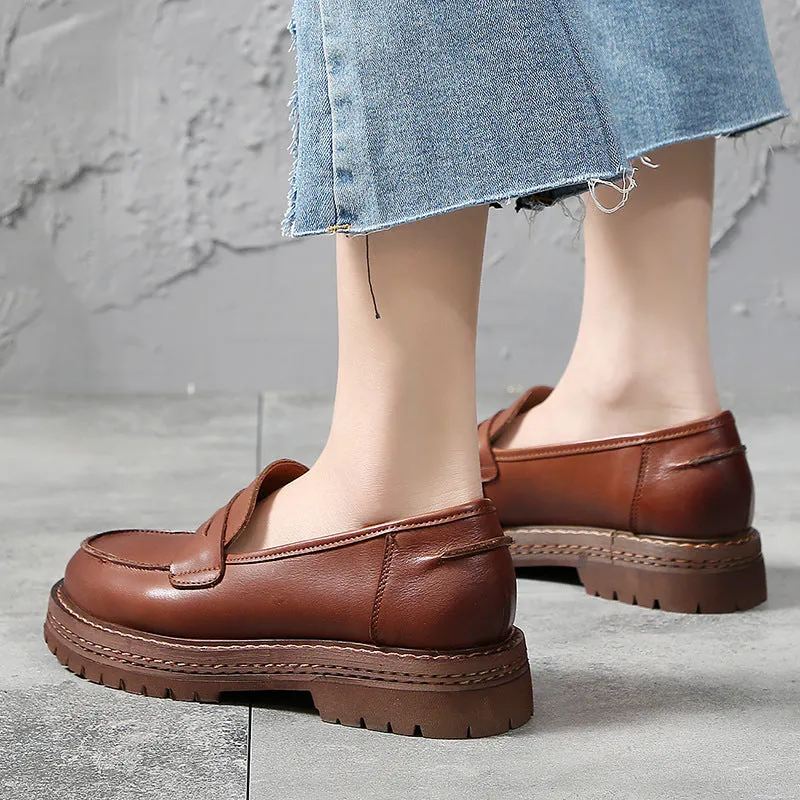 Spring Leather British Style Women's Loafers