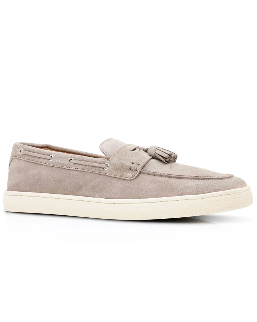 Suede Tassel Loafer in Avola