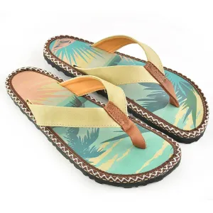 Tan & Blue Ocean Paradise Flip-Flop CAL413