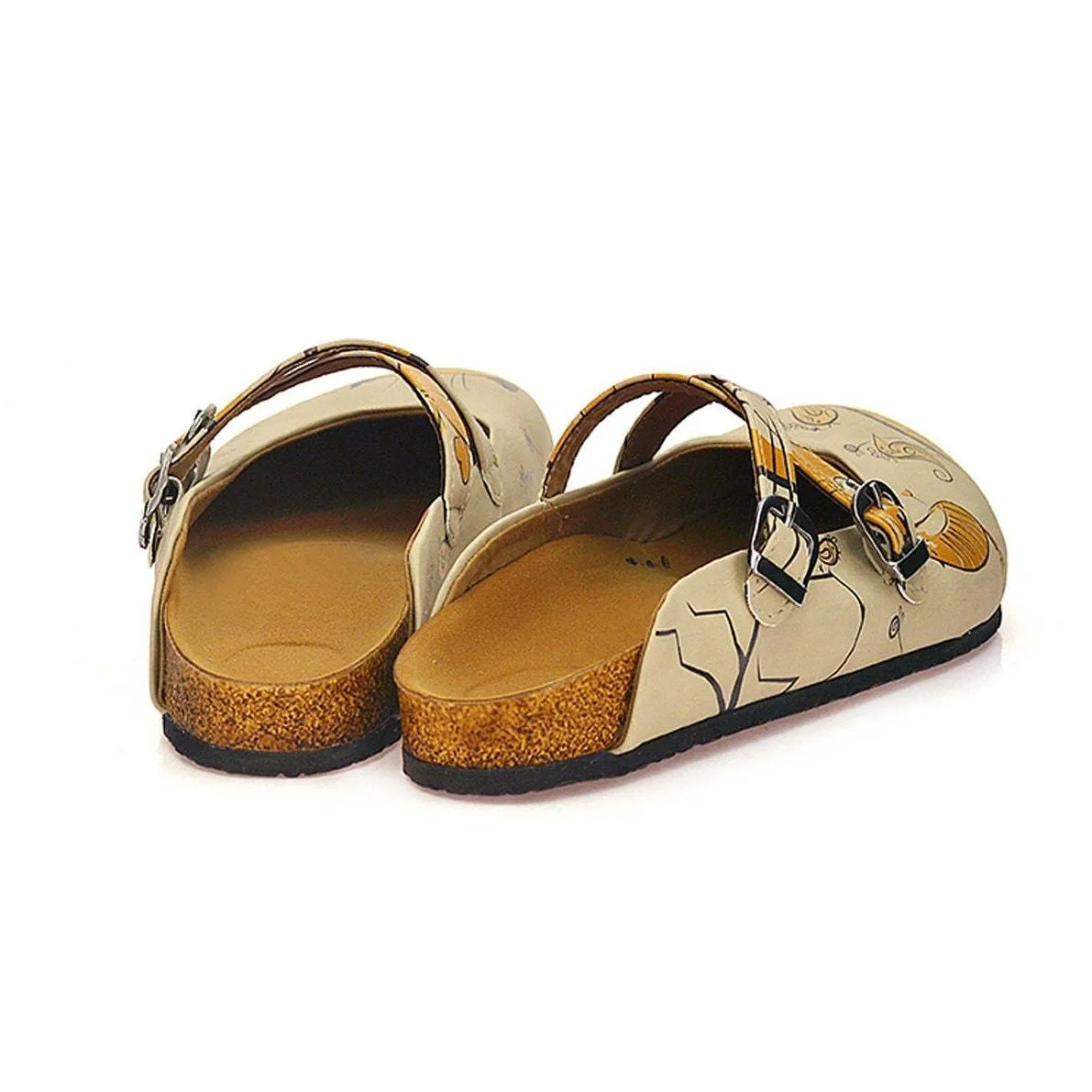 Tan & Gold Cat Clogs CAL103