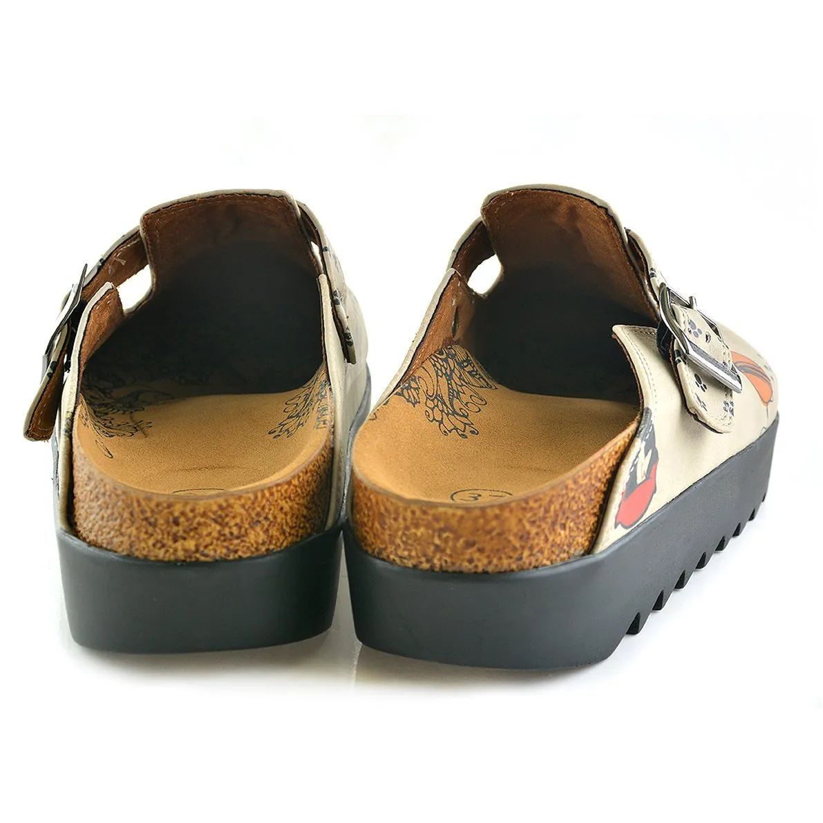 Tan Playful Kitty Clogs CAL703