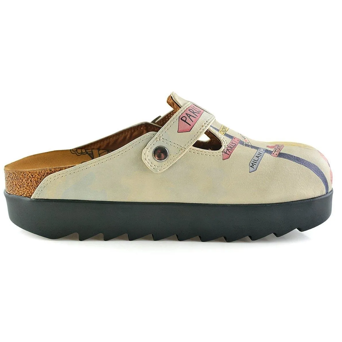 Tan Traveling Blonde Clogs CAL701