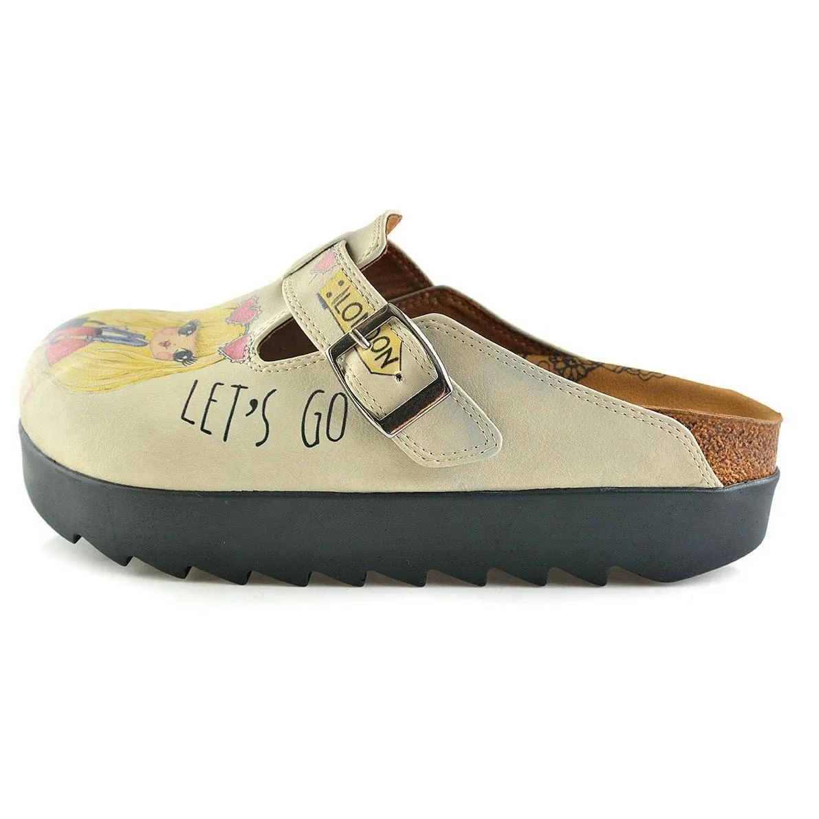 Tan Traveling Blonde Clogs CAL701