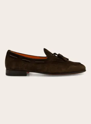 Tassel loafers van suède