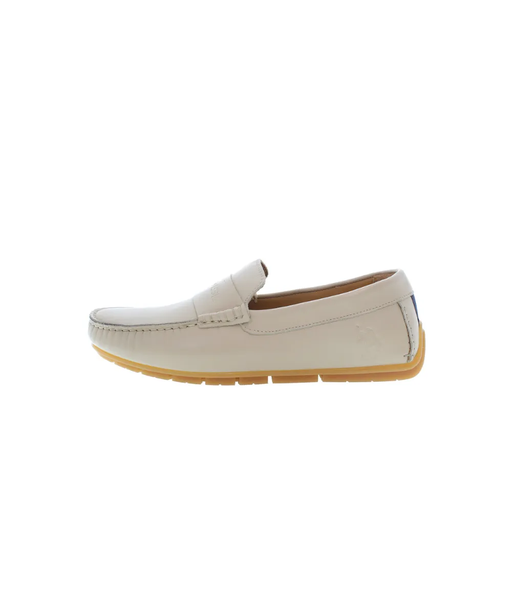 US POLO MENS LEATHER LOAFER WITH RUBBER OUTSOLE