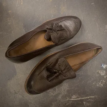 Vintage brown leather loafers shoe size 41