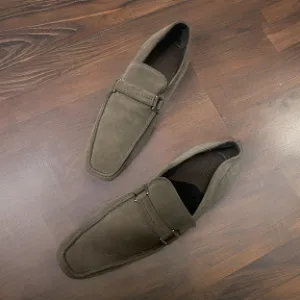 Vintage suede leather cream loafers men size 41